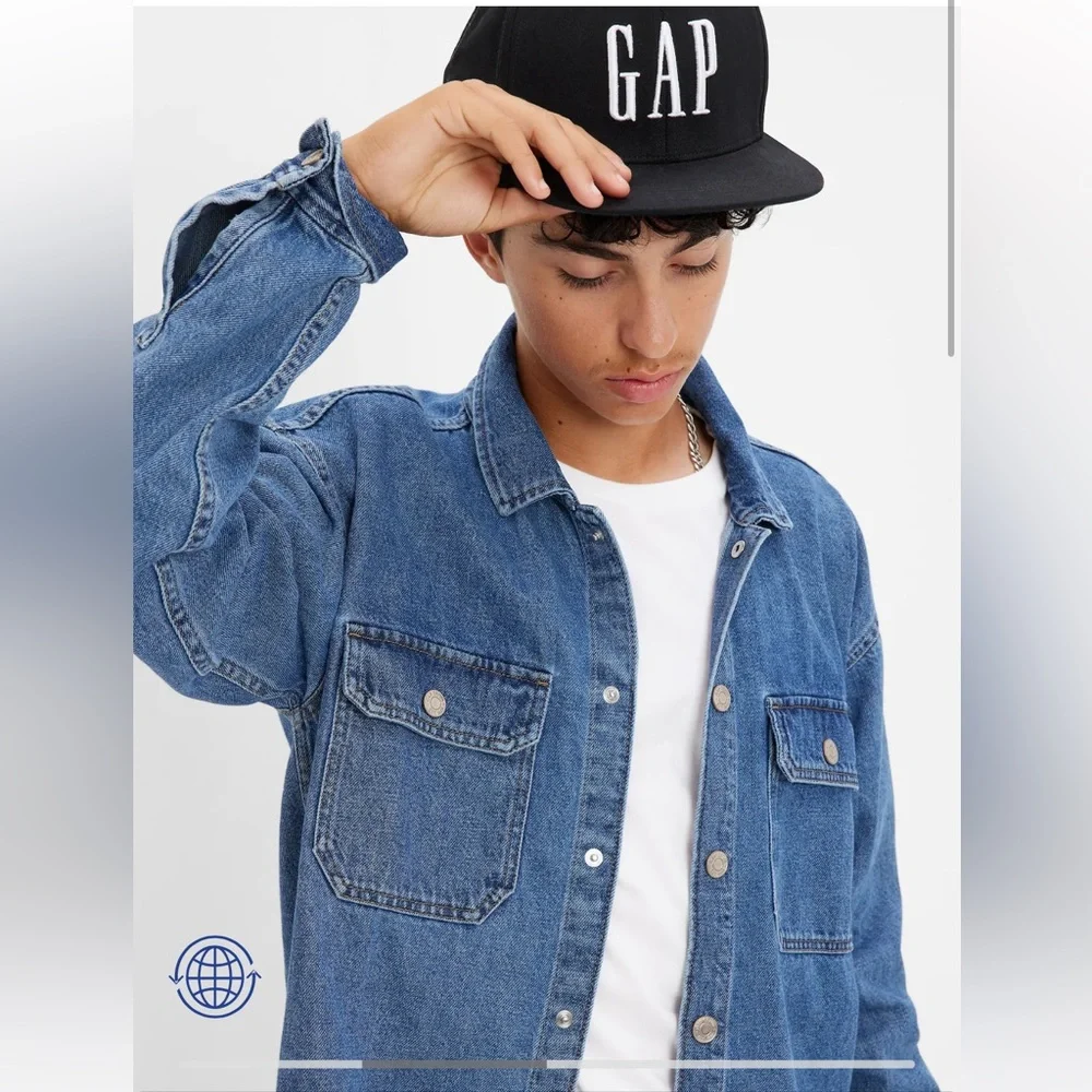 GAP Blue Denim Overshirt / Shacket - Light & Medium Blue
